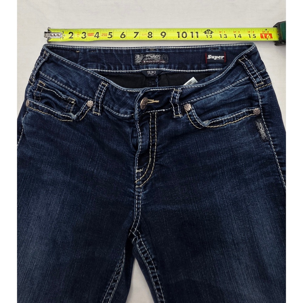 Silver Jeans Co Suki Mid Skinny Dark Wash Women's Denim Super Stretch W33 L31 - Picture 8 of 10